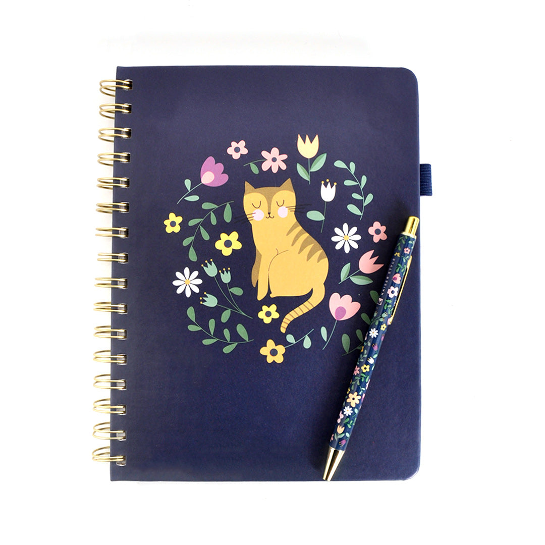 Hardcover Notebook With Pen - Happy Cats